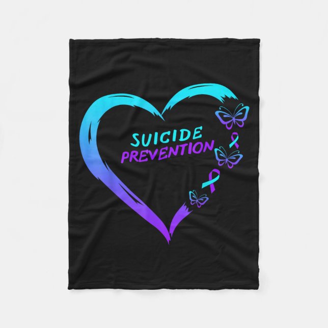 Heart Butterfly Suicide Prevention Awareness  Fleecedecke (Vorderseite)