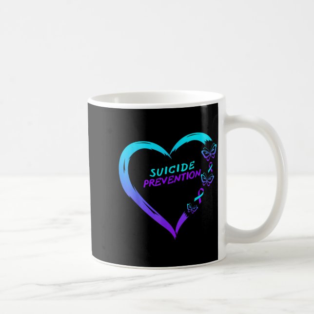 Heart Butterfly Suicide Prevention Awareness  Kaffeetasse (Rechts)