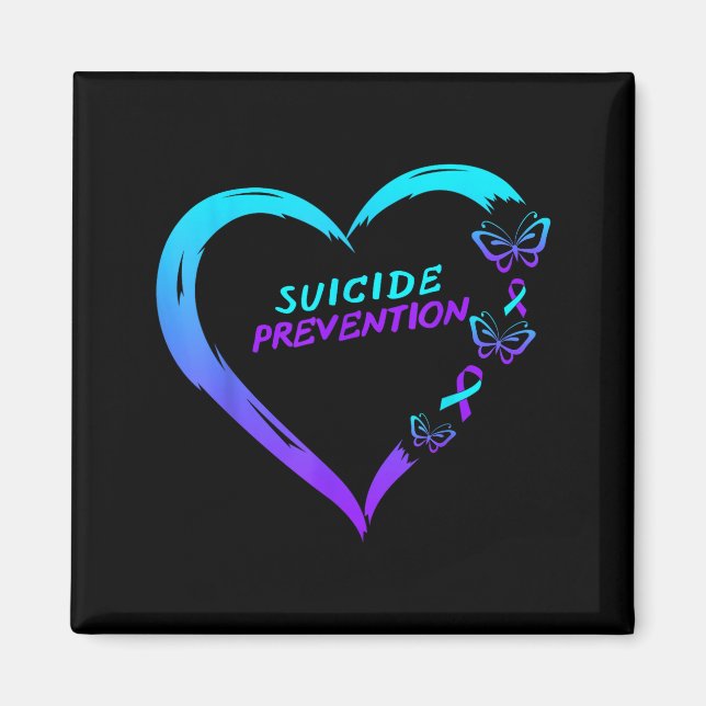 Heart Butterfly Suicide Prevention Awareness  Magnet (Vorne)