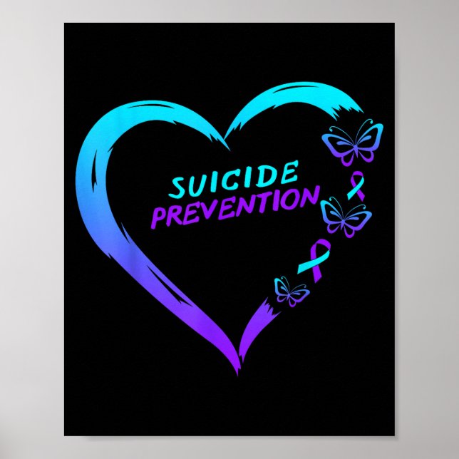 Heart Butterfly Suicide Prevention Awareness  Poster (Vorne)