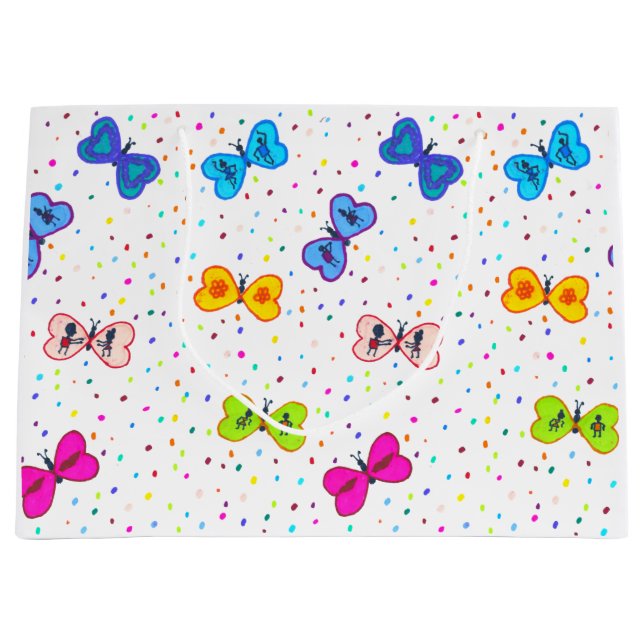 Heart Butterfys Geschenktasche Große Geschenktüte (Vorderseite)