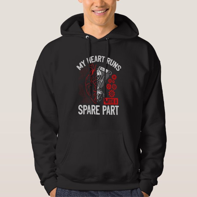 Heart Bypass Heart Transplant Survivor Open Heart  Hoodie (Vorderseite)