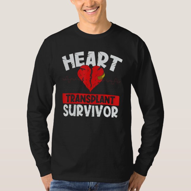 Heart Bypass Heart Transplant Survivor Open Heart  T-Shirt (Vorderseite)
