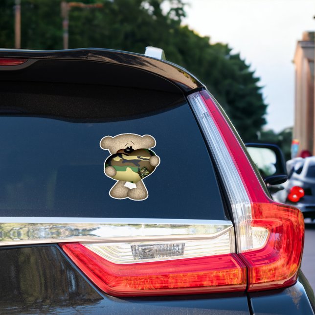 Heart Camouflaged Bear, militärischer Riesen-Liebe Aufkleber (Military Giant Love Heart Camouflaged Bear Stickers from Ricaso)