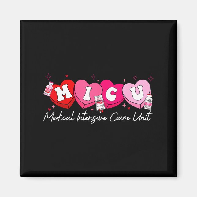 Heart Candy Micu Nurse Valentine's Day Medical Cri Magnet (Vorne)