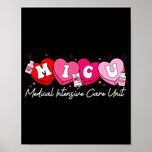 Heart Candy Micu Nurse Valentine's Day Medical Cri Poster (Vorne)