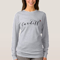 Heart Cardiff Flag, Caerdydd, Wales T - Shirt