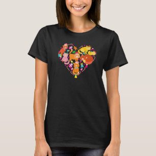 Heart Cat Santa Candy Ornamente Weihnachtsfeier T-Shirt