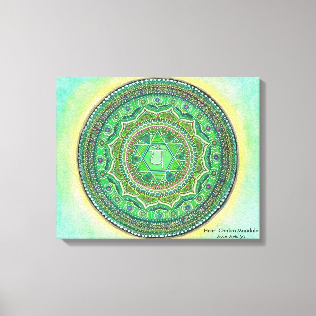 Heart Chakra Mandala Leinwand Art (Vorderseite)
