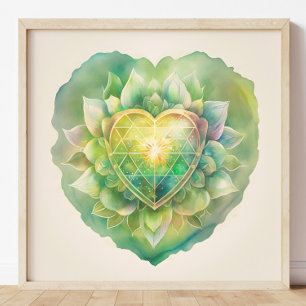 Heart Chakra Watercolor Malerei Poster