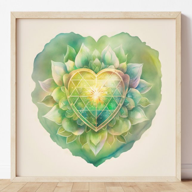 Heart Chakra Watercolor Malerei Poster (Von Creator hochgeladen)