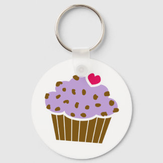 Heart Choco Chip Blueberry Cupcake Schlüsselanhänger