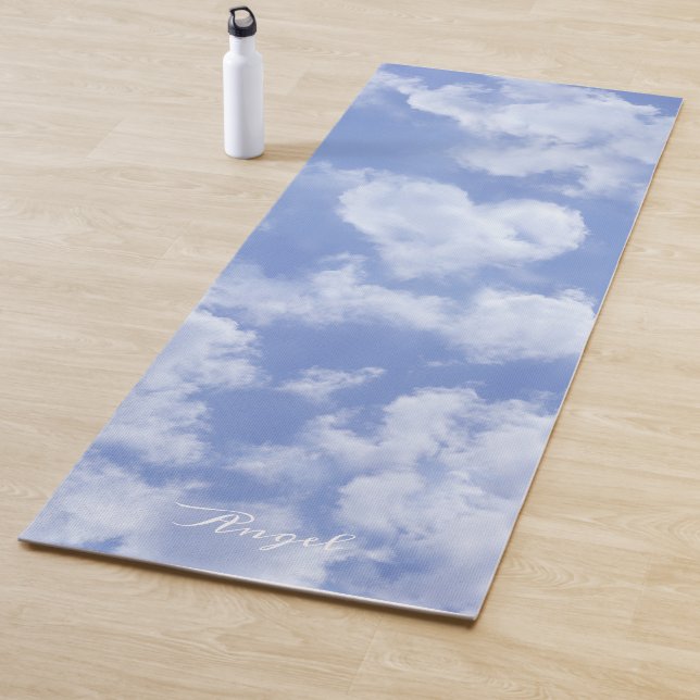 Heart Cloud Sky Niedlich Fun Moderner blauer Indiv Yogamatte (Beispiel)