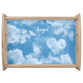 Heart Cloud Sky Niedlich Modern Blue Custom Weddin Serviertablett