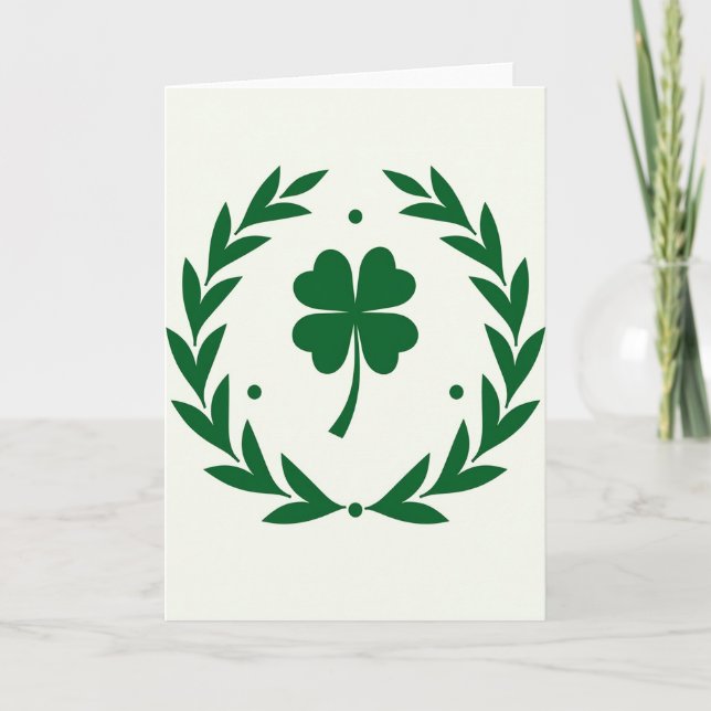 Heart Clover Wreath Luck Card Karte (Vorderseite)