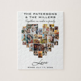 Heart Collage Fotos Familienjubiläum Ansammlung Puzzle