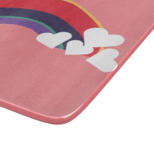 ♥ Heart colored bunt Rainbow Color Regenbogen Schneidebrett