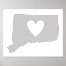 Heart Connecticut Staat Silhouette