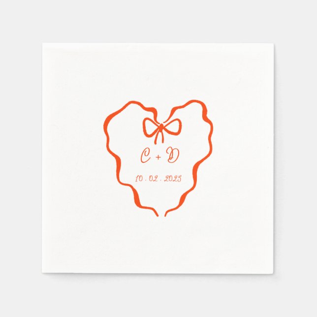 Heart coquette wedding serviette (Vorderseite)