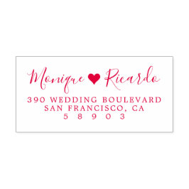 Heart Couple Script Wedding Rücksendeadresse Permastempel