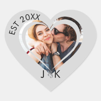 Heart Dating Couple Girlfriend Boyfriend Photo Herz-Aufkleber