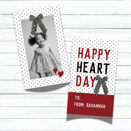Heart Day Polka Dot Valentines Classroom Card Mitteilungskarte