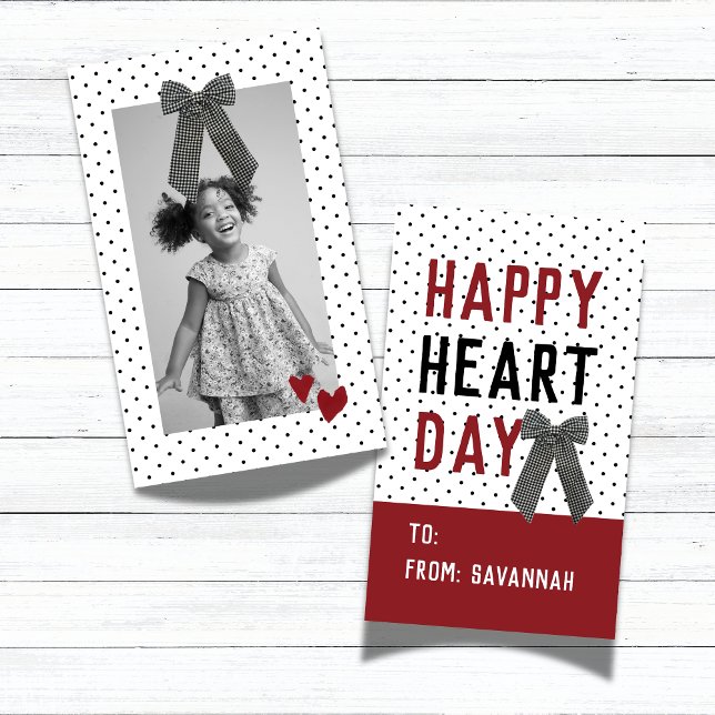 Heart Day Polka Dot Valentines Classroom Card Mitteilungskarte (Heart Day Polka Dot Valentines Classroom Card)