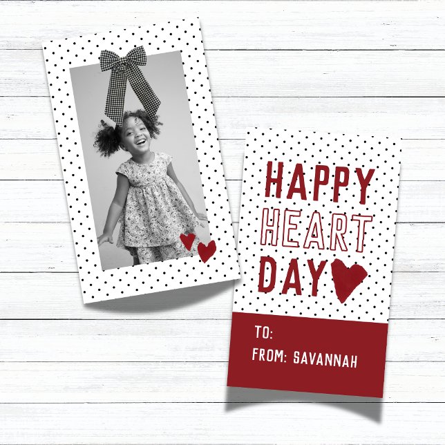 Heart Day Polka Dot Valentines Classroom Card Mitteilungskarte (Heart Day Polka Dot Valentines Classroom Card)