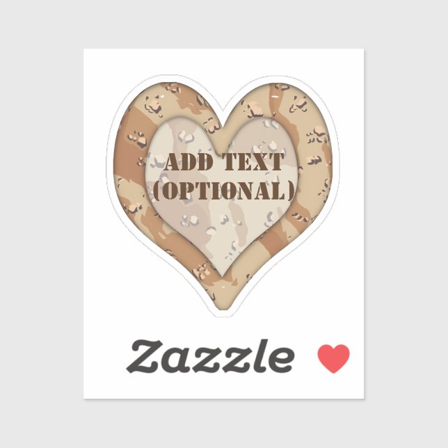 Heart Desert Camouflage Aufkleber (Blatt)