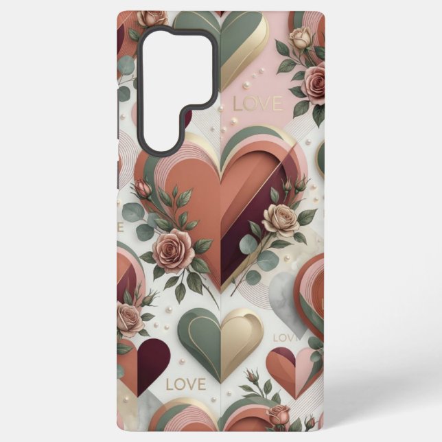 Heart Design Samsung Phone Case Galaxy Hülle (Rückseite)