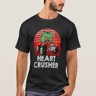 Heart Dinosaur Crusher Valentinstag T-Rex Riding T-Shirt