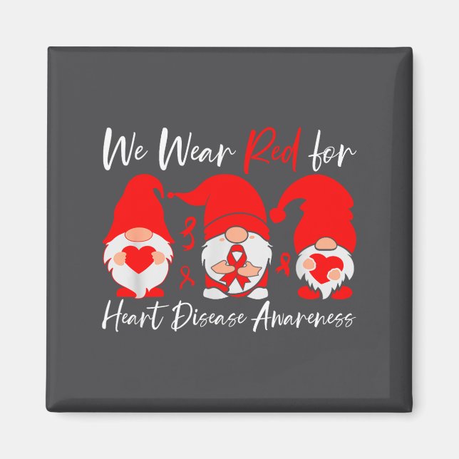 Heart Disease Awareness Gnome  Magnet (Vorne)