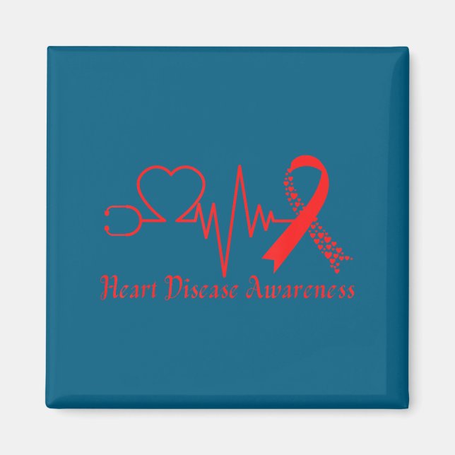 Heart Disease Awareness Go Red In February Health  Magnet (Vorne)