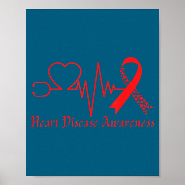 Heart Disease Awareness Go Red In February Health  Poster (Vorne)