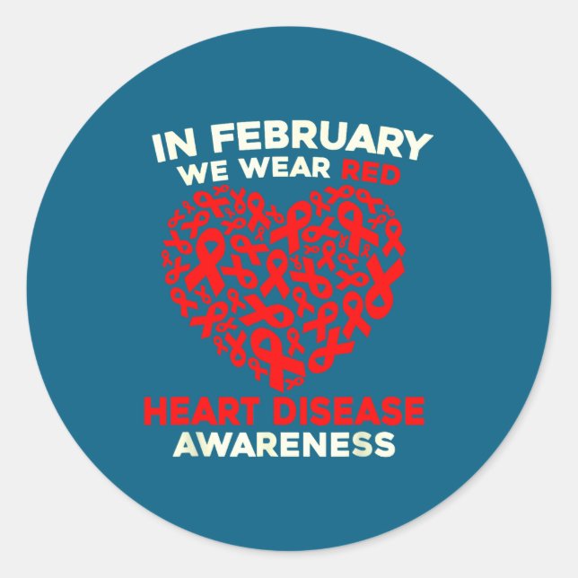 Heart Disease Awareness Go Red In February Health  Runder Aufkleber (Vorderseite)