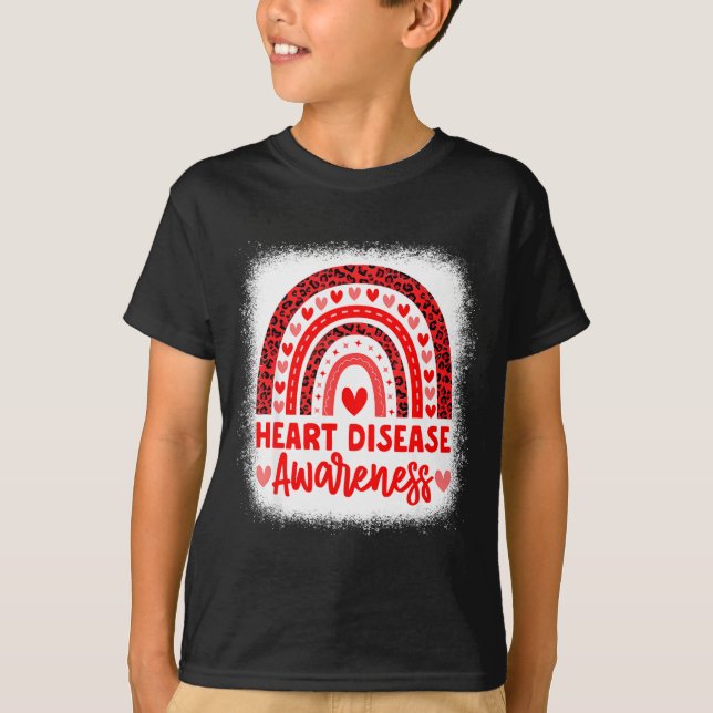 Heart Disease Awareness Heart Month Rainbow Heart  T-Shirt (Vorderseite)
