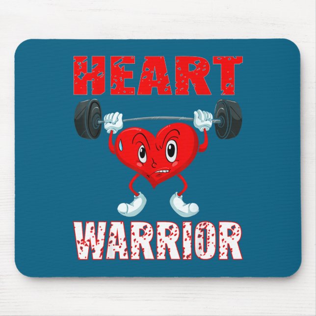 Heart Disease Awareness Heart Warrior Wear Red Hea Mousepad (Vorne)