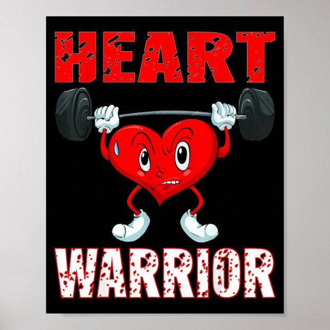 Heart Disease Awareness Heart Warrior Wear Red Hea Poster (Vorne)