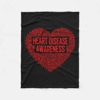 Heart Disease Awareness Red Heart Geschenk Februar Fleecedecke