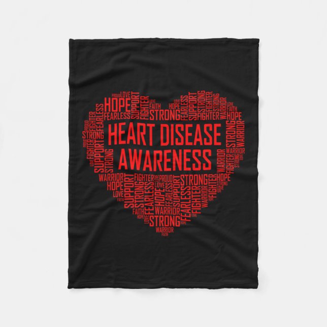 Heart Disease Awareness Red Heart Geschenk Februar Fleecedecke (Vorderseite)
