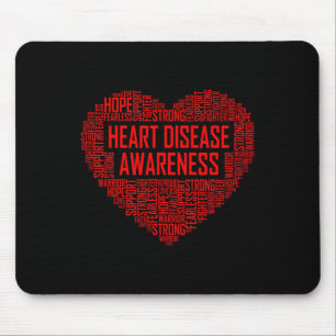 Heart Disease Awareness Red Heart Geschenk Februar Mousepad
