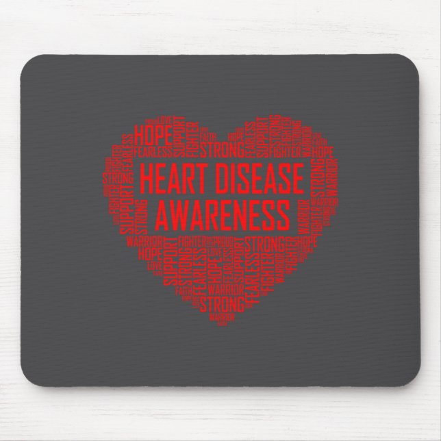 Heart Disease Awareness Red Heart Gift February We Mousepad (Vorne)