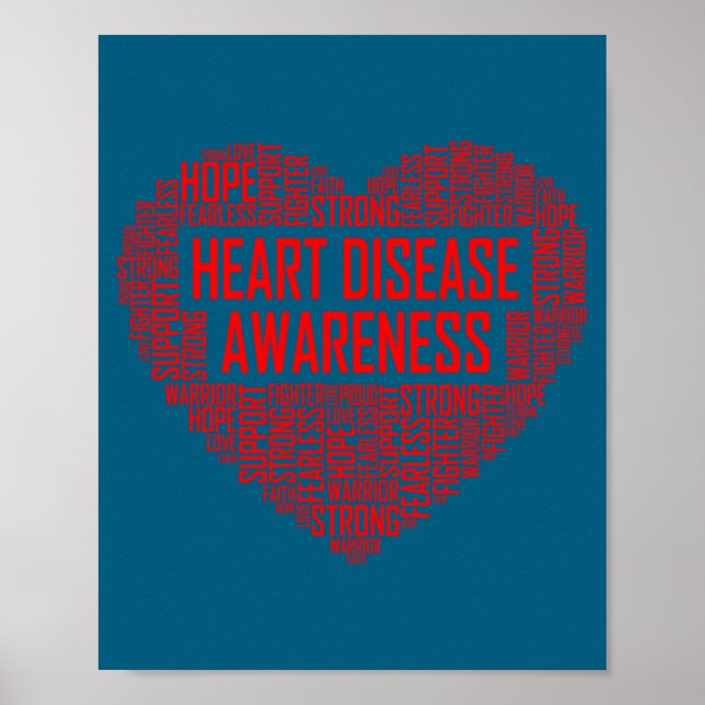 Heart Disease Awareness Red Heart Gift February We Poster (Vorne)
