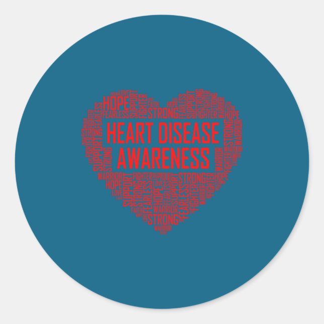 Heart Disease Awareness Red Heart Gift February We Runder Aufkleber (Vorderseite)