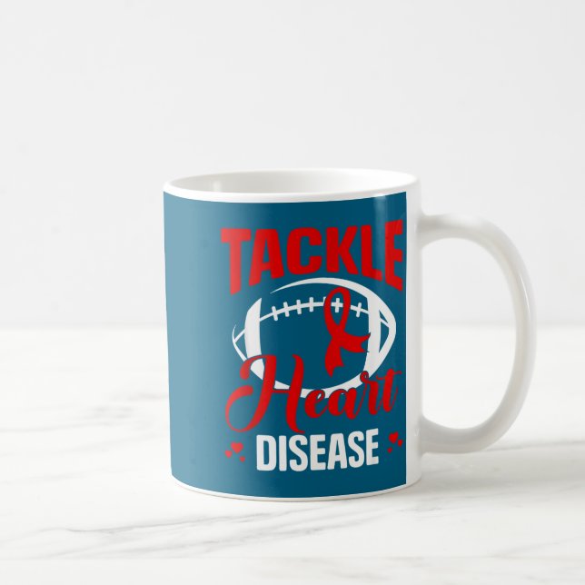 Heart Disease Awareness Red Heart Tackle Heart Dis Kaffeetasse (Rechts)