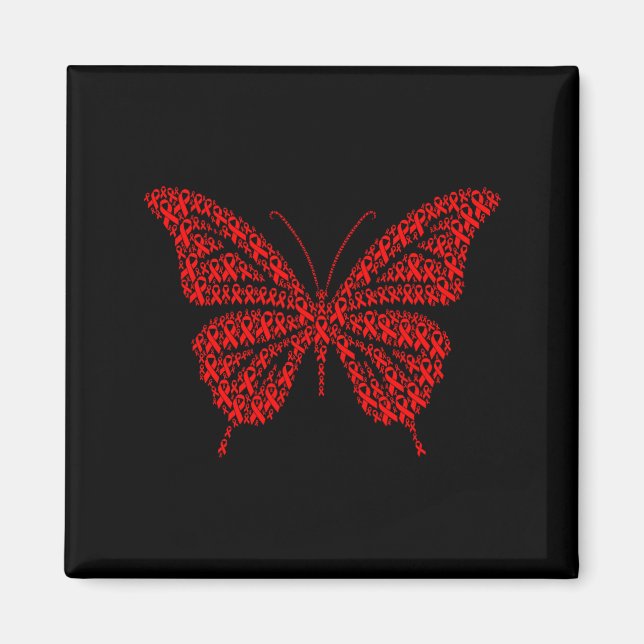 Heart Disease Awareness Red Ribbon &amp; Heart Hea Magnet (Vorne)