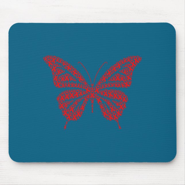 Heart Disease Awareness Red Ribbon &amp; Heart Hea Mousepad (Vorne)