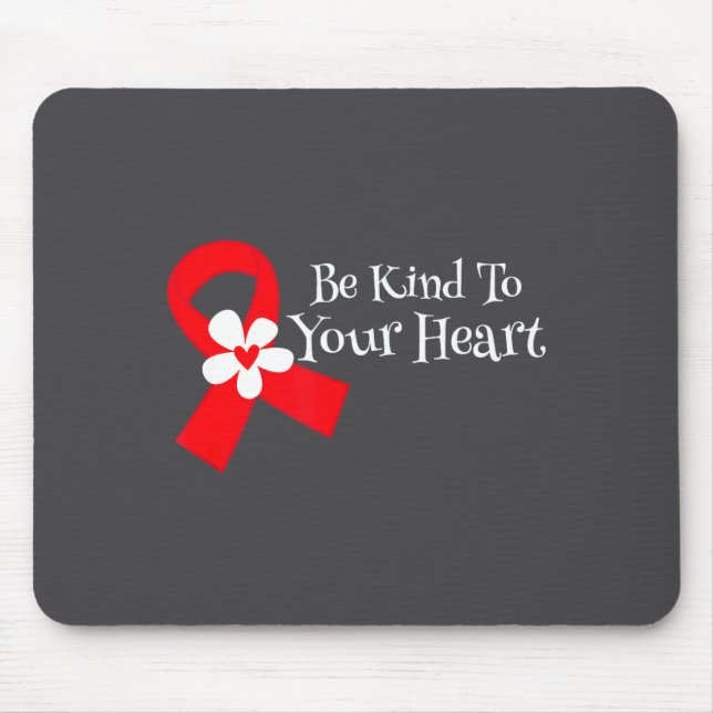 Heart Disease Awareness Shirt Heart Health Month  Mousepad (Vorne)
