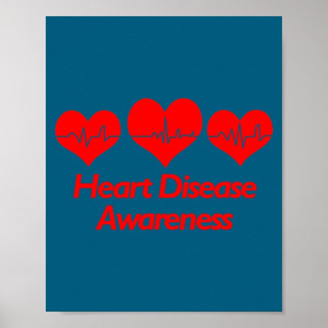 Heart Disease Awareness Shirt - Heart Health  Poster (Vorne)
