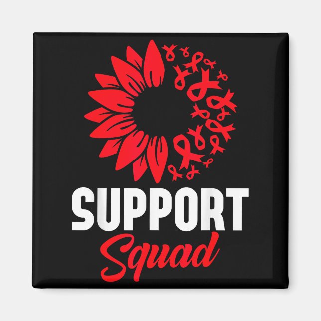 Heart Disease Awareness Support Squad Stroke Blood Magnet (Vorne)
